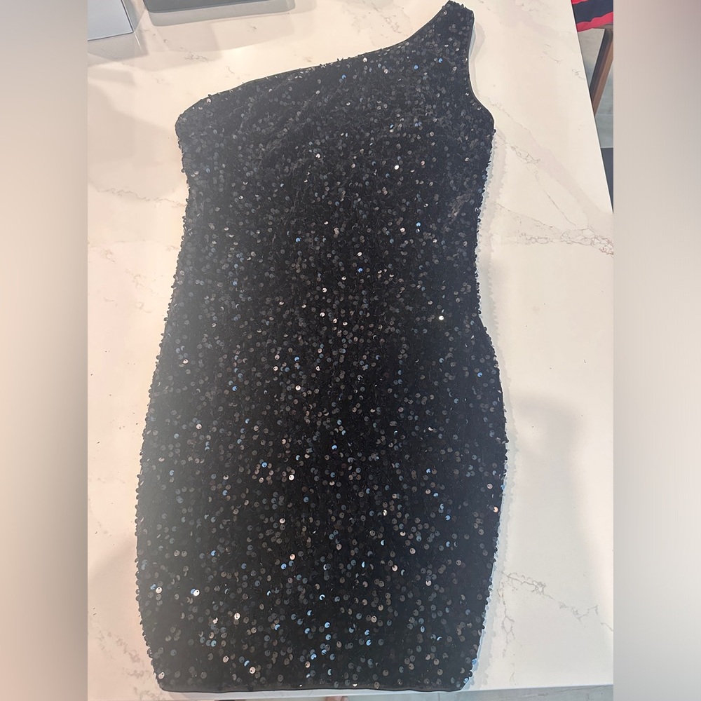 Black sequin dress